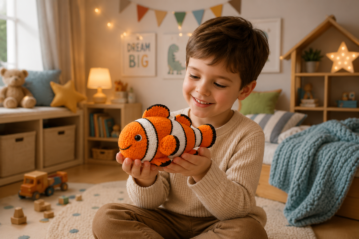 Clown Fish Knitting Pattern