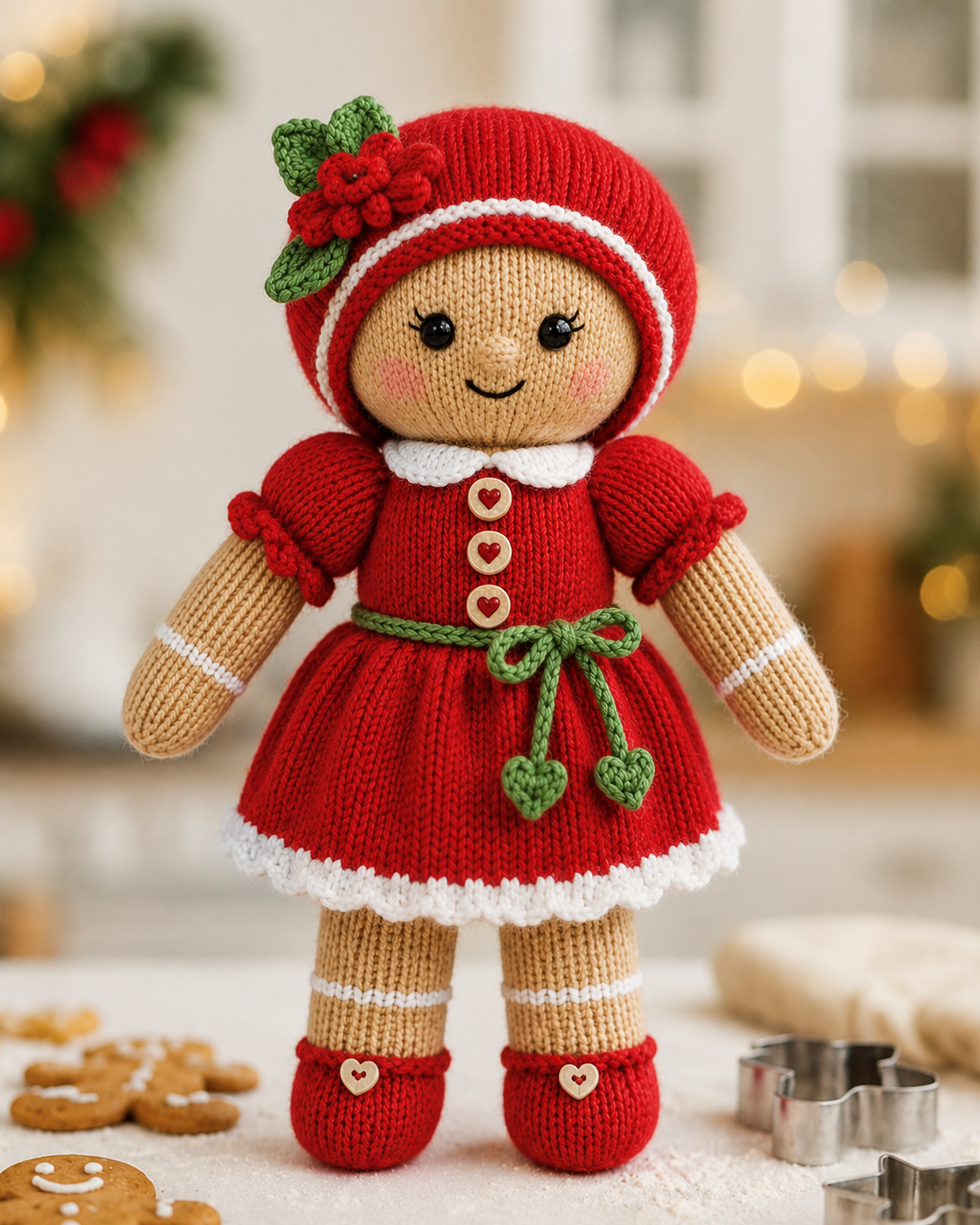 Doll Gingerbread Knitting Pattern