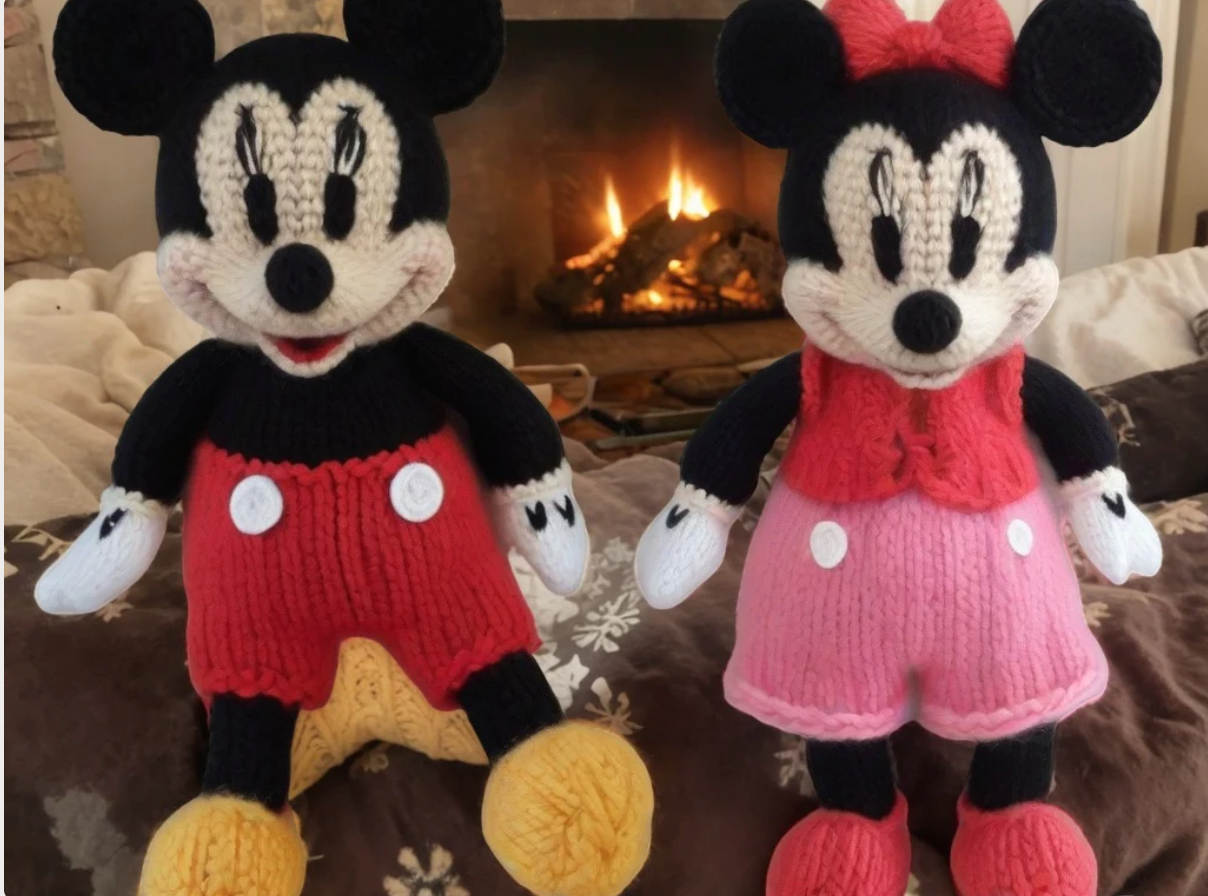 Modèle de tricot Mickey et Minnie